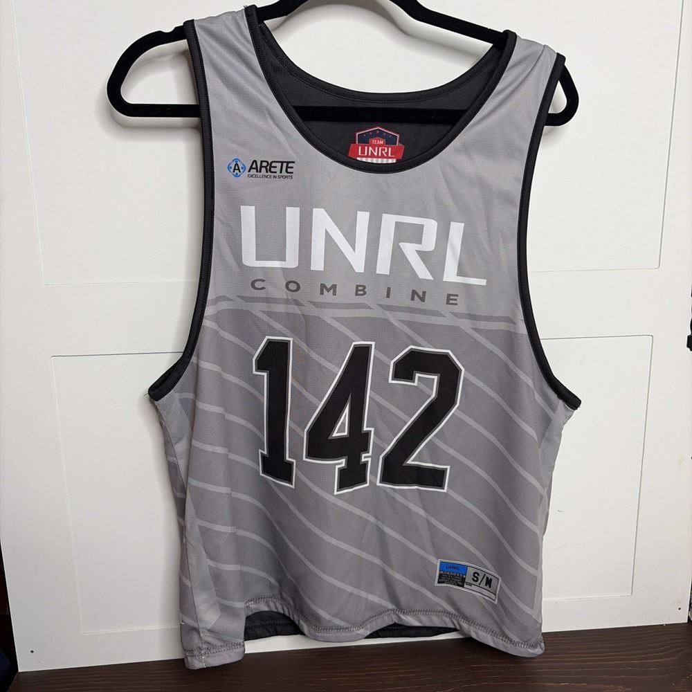 UNRL Team Lacrosse Jersey Reversible Black Gray 142 Limited Mens S/M Tank